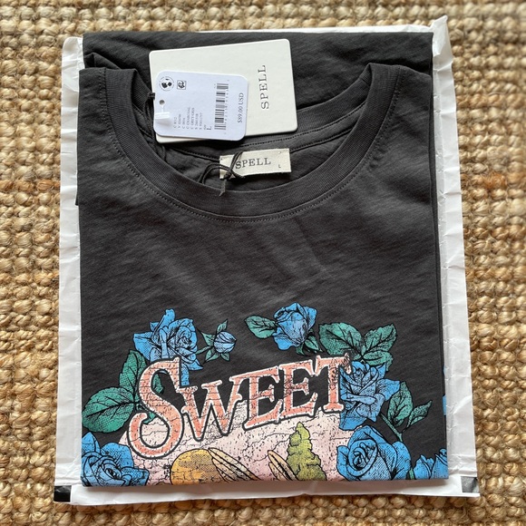 NEW Free People Spell Sweet Nothing Biker Tee - Picture 9 of 15